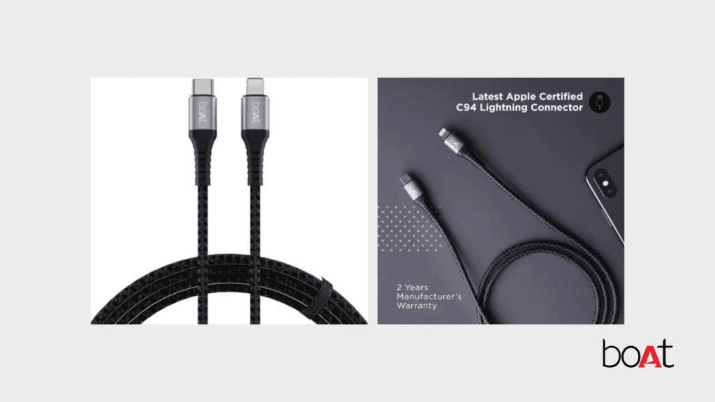 boAt Type C to Lightning Cable