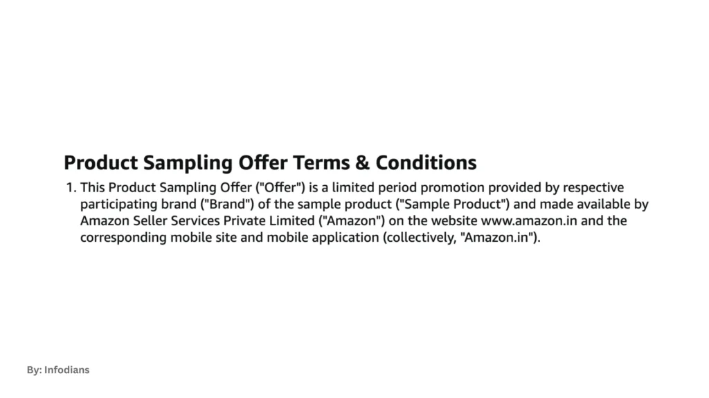 Product Sampling Offer Terms & Conditions